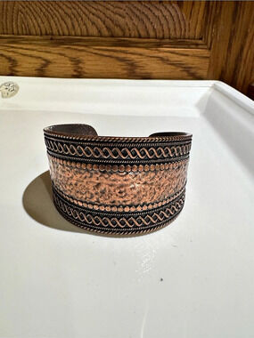 Wide Copper Cuff Bracelet